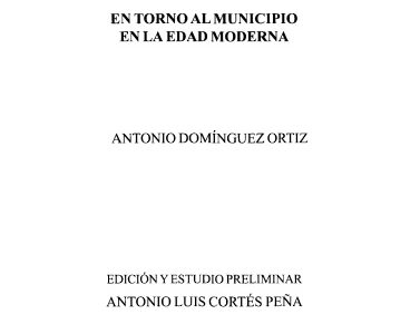 En Torno Al Municipio En La Edad Moderna