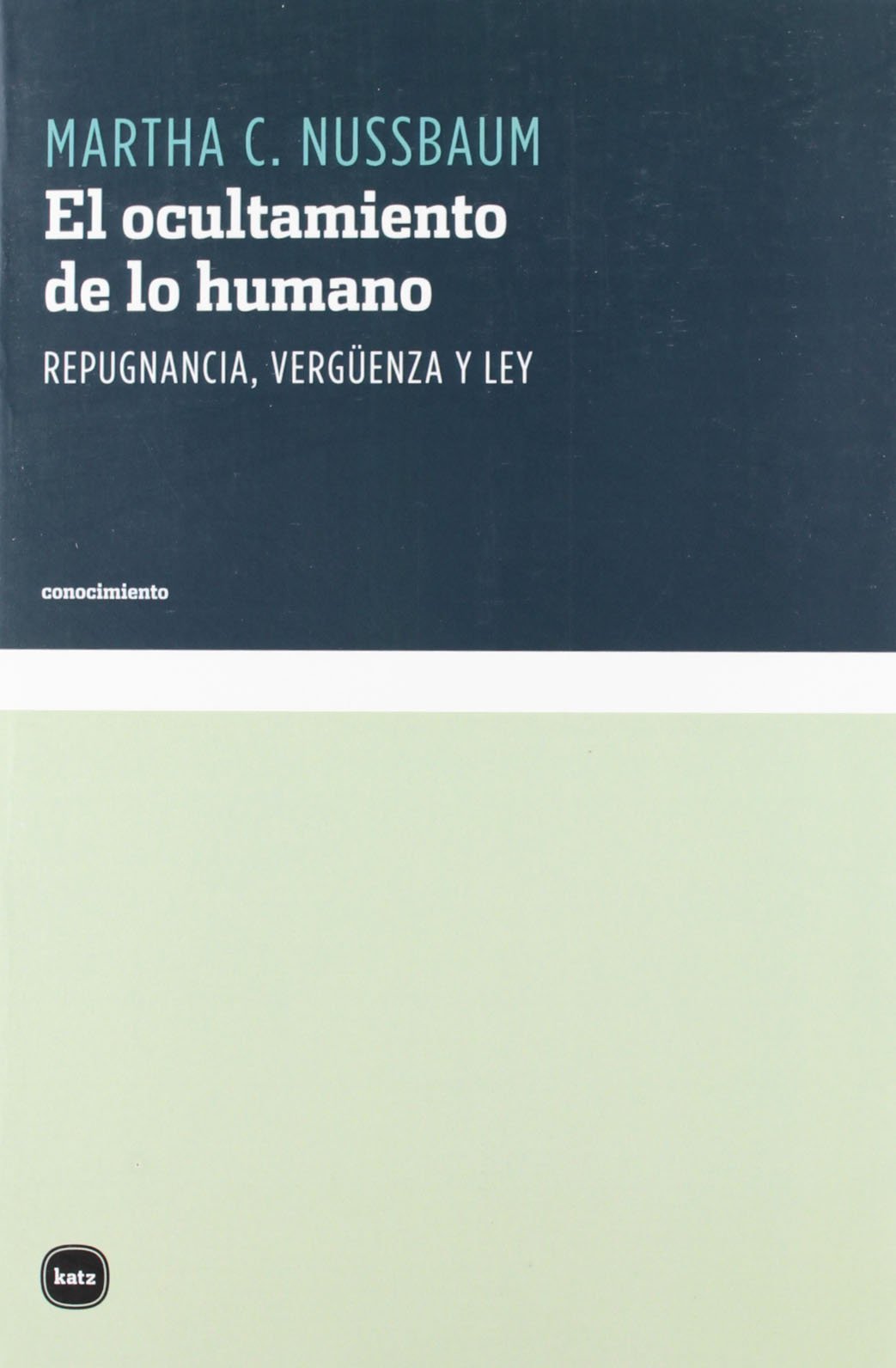 El ocultamiento de lo humano : repugnancia, vergüenza y ley