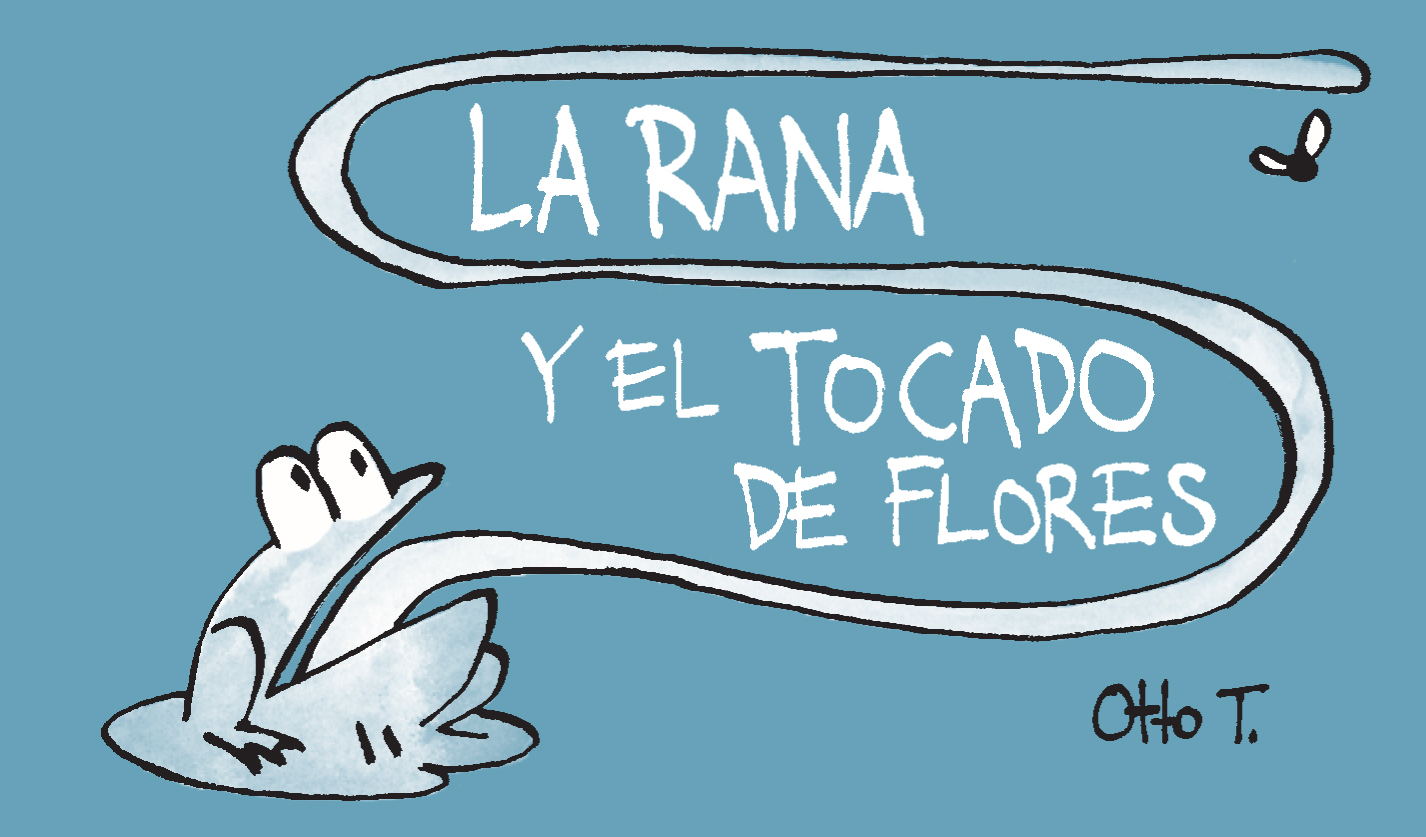 La rana y el tocado de flores