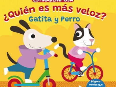 Estira y empuja : quien es más veloz?. Gatita y perro