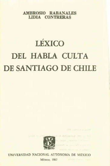 Léxico del habla culta de Santiago de Chile